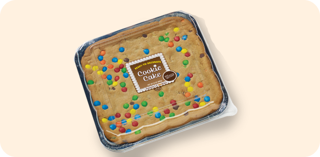 Ready-to-decorate cookie cake in a disposable pan, perfect for cookie packs