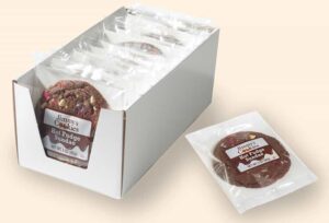 Individually wrapped hot fudge sundae Individually wrapped hot fudge sundae from Jimmy's Cookies packed in a display-ready box