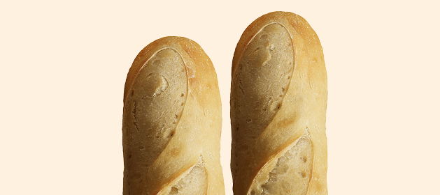 Two fresh french demi baguettes Two fresh french demi baguettes, perfect for making frozen bread recipes