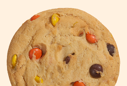 Reese's Pieces cookie Reese's Pieces cookie, close-up. Peanut butter candy cookie