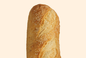 semolina batard homemade bread Loaf of a semolina batard homemade bread with sesame seeds