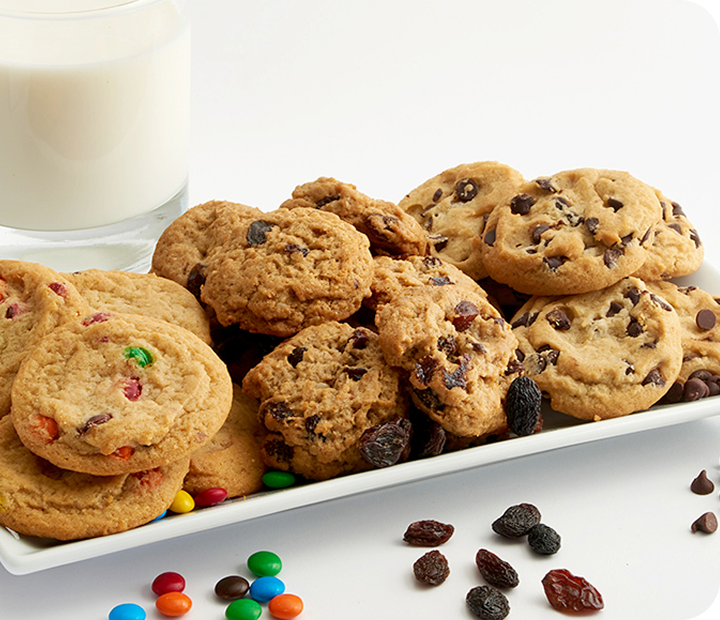 Cookies on a plate with milk